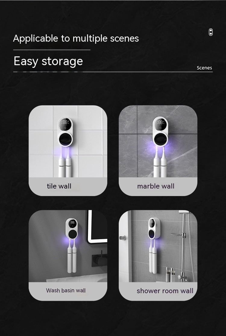 Portable UV Toothbrush Holder Sanitizer & Disinfectant with Toothpaste Accessories