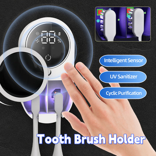 Portable UV Toothbrush Holder Sanitizer & Disinfectant with Toothpaste Accessories